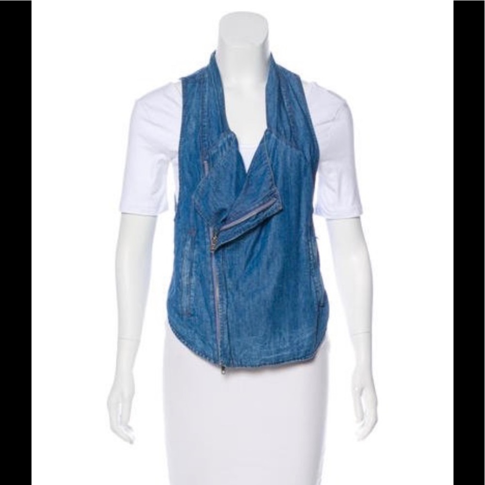 Helmet Lang asymmetrical denim vest